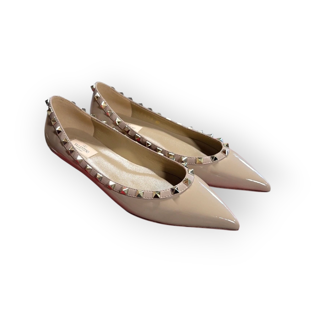 Valentino Nude Rockstud Flats